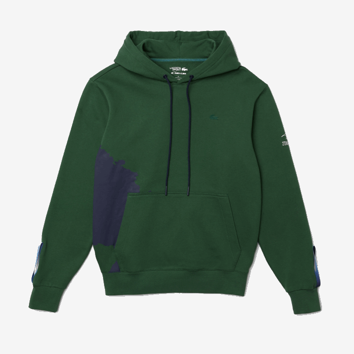 Lacoste SPORT x Theo Curin Organic Cotton Hoodie 646T1123 Green Navy Blue NL7 Men