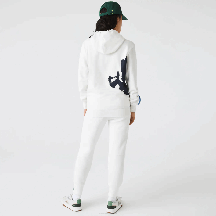 Lacoste SPORT x Theo Curin Organic Cotton Hoodie 646T1124 White Navy Blue Green PPJ Men