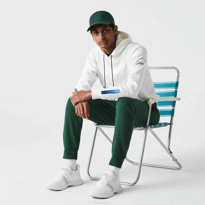 Lacoste SPORT x Theo Curin Organic Cotton Hoodie 646T1124 White Navy Blue Green PPJ Men