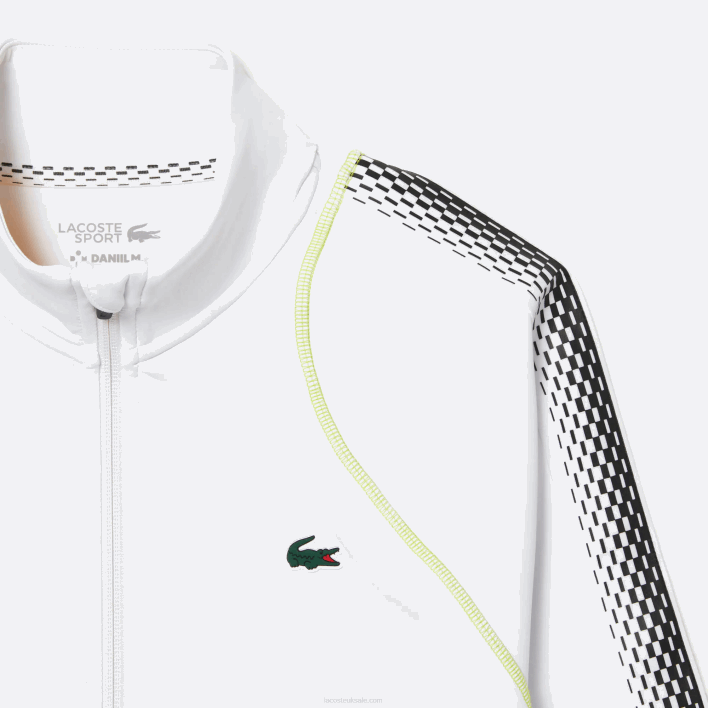 Lacoste Tennis x Daniil Medvedev Zipped Sweatshirt 646T311 White Yellow WUI Men