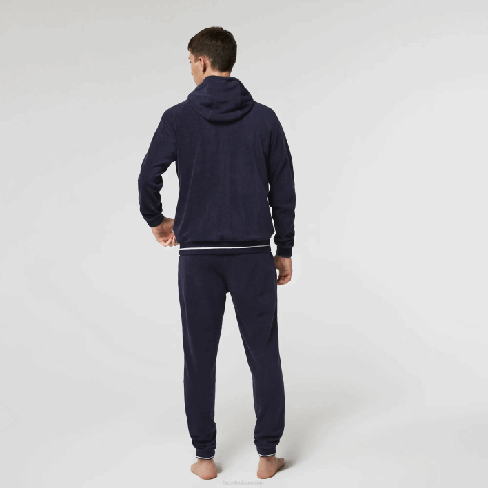 Lacoste Terrycloth Zip Lounge Sweatshirt 646T1276 Navy Blue 166 Men