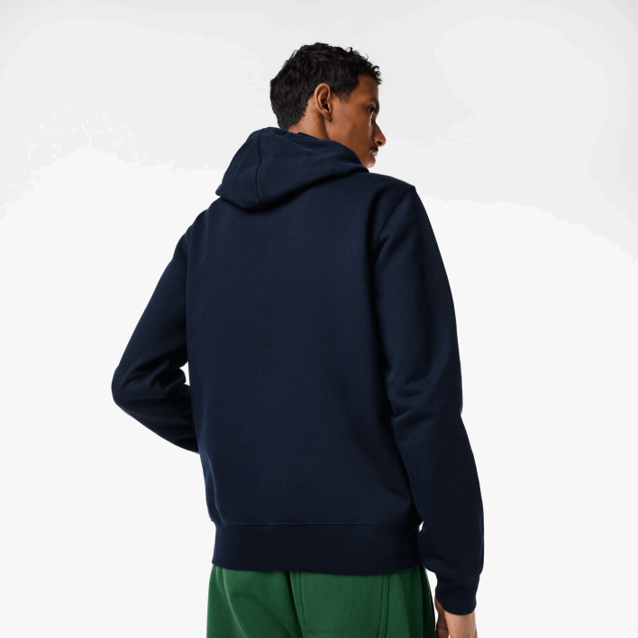 Lacoste Unbrushed Fleece Zipped Hoodie 646T320 Navy Blue 166 Men