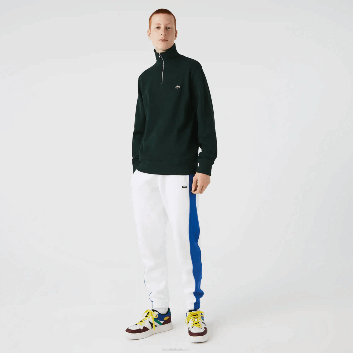 Lacoste Zippered Stand-Up Collar Cotton Sweatshirt 646T953 Green YZP Men