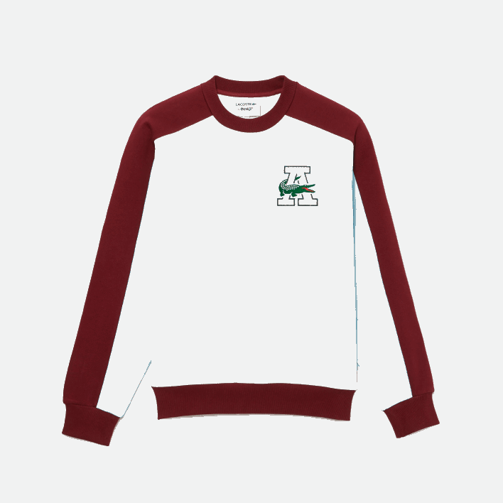Lacoste x AWAKE NY Badge Color-block Cotton Sweatshirt 646T1183 White Bordeaux NFB Men