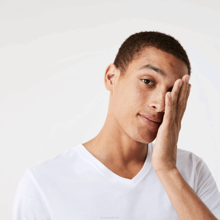 Lacoste 3-Pack of Plain T-Shirts 646T1345 White 001 Men