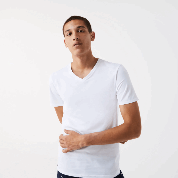 Lacoste 3-Pack of Plain T-Shirts 646T1345 White 001 Men