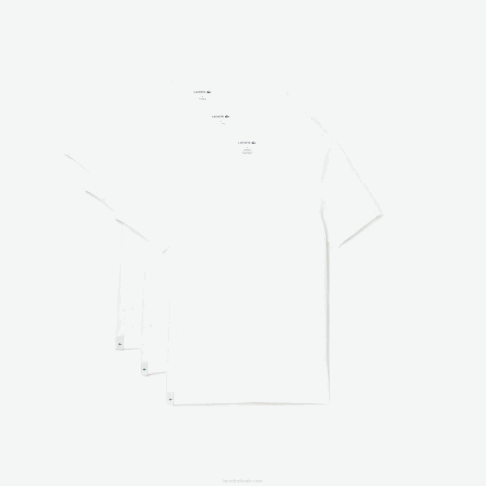 Lacoste 3-Pack of Plain T-Shirts 646T1345 White 001 Men