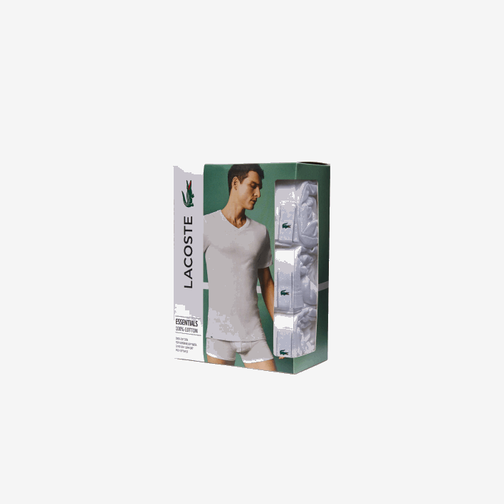 Lacoste 3-Pack of Plain T-Shirts 646T1345 White 001 Men