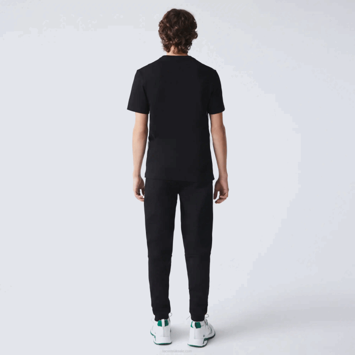 Lacoste Branded Bands Crew Neck Cotton T-Shirt 646T910 Black 031 Men