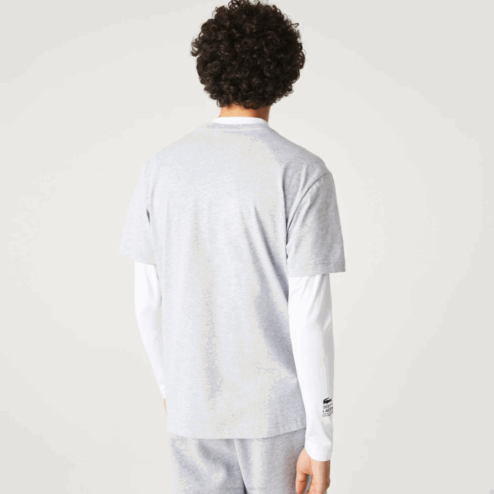 Lacoste Branded T-Shirt 646T831 Grey Chine White MTG Men