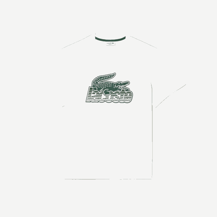 Lacoste Cotton Jersey Print T-Shirt 646T63 White 001 Men
