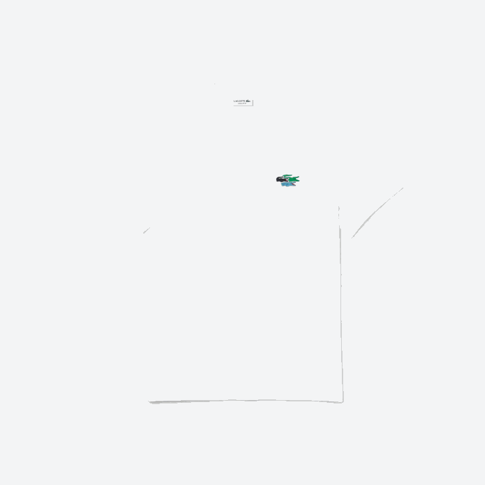 Lacoste Crew Neck Colored Crocodiles Organic Cotton T-shirt 646T919 White 001 Men