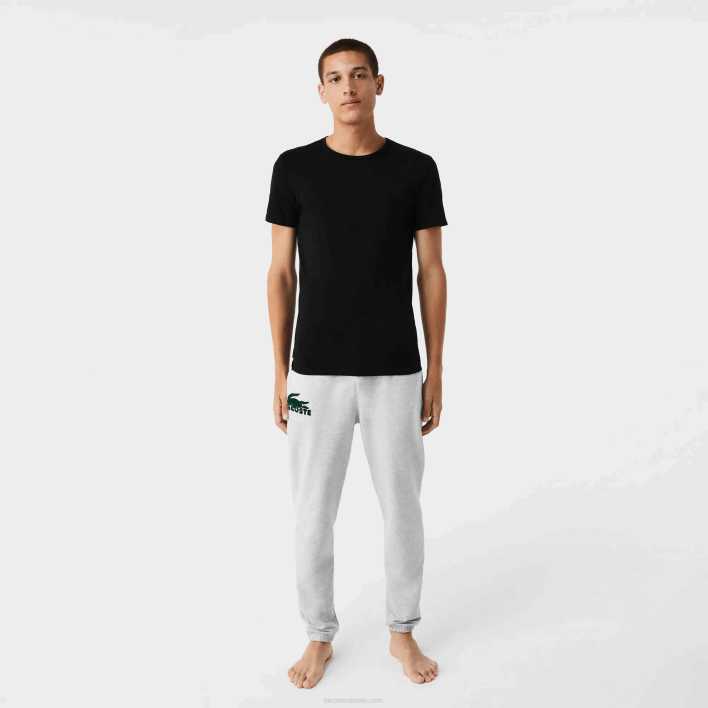 Lacoste Crew Neck Cotton T-Shirt 3-Pack 646T1349 White Grey Chine Black BXY Men