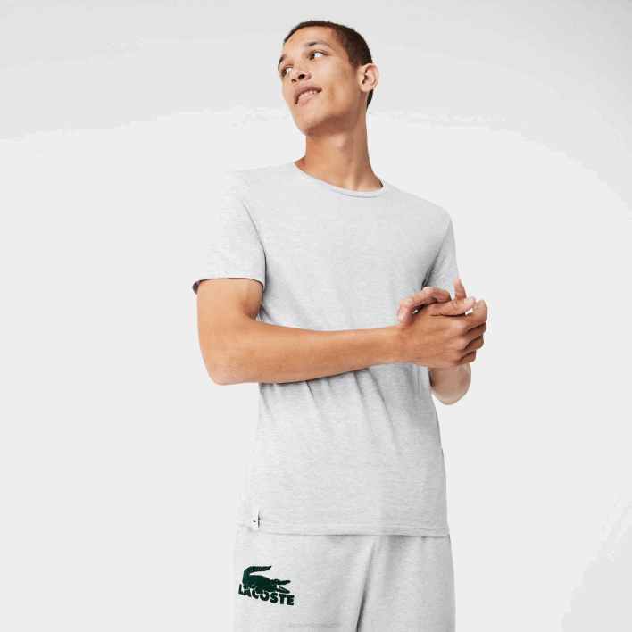 Lacoste Crew Neck Cotton T-Shirt 3-Pack 646T1349 White Grey Chine Black BXY Men