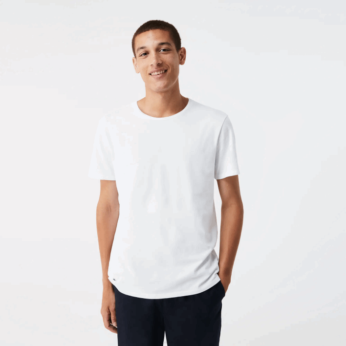 Lacoste Crew Neck Cotton T-Shirt 3-Pack 646T1350 White 001 Men