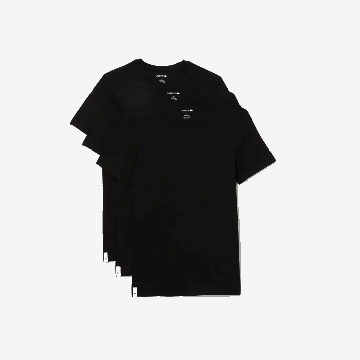 Lacoste Crew Neck Cotton T-Shirt 3-Pack 646T1351 Black 031 Men