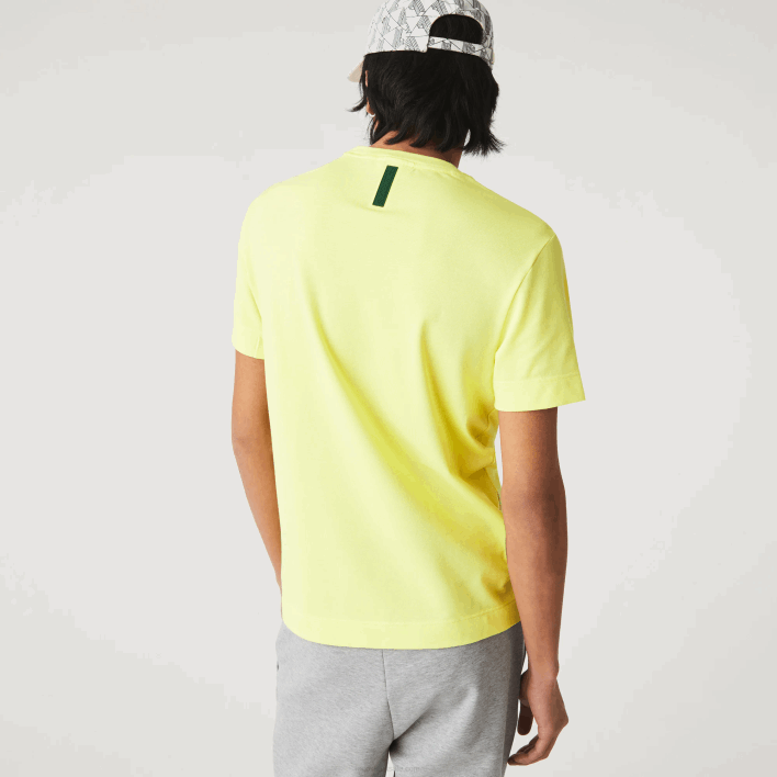 Lacoste Crew Neck Organic Cotton Pique Blend T-Shirt 646T641 Flashy Yellow TUK Men