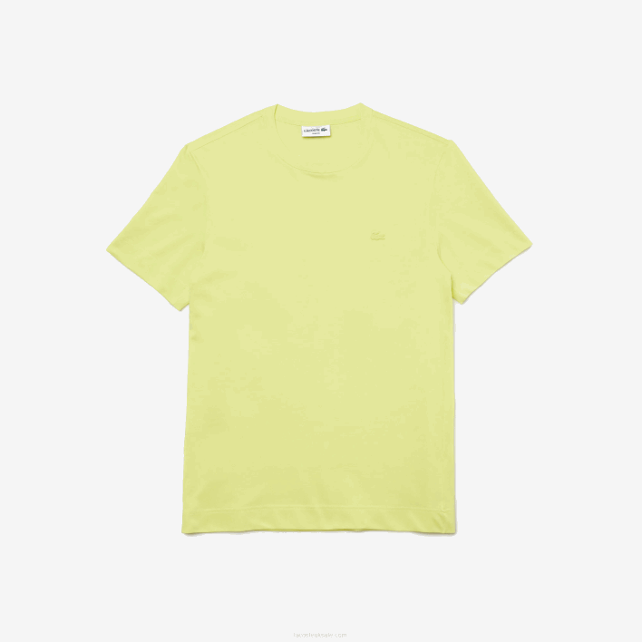Lacoste Crew Neck Organic Cotton Pique Blend T-Shirt 646T641 Flashy Yellow TUK Men