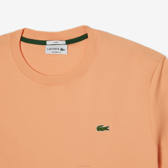 Lacoste Crew Neck Organic Cotton T-Shirt 646T98 Light Orange HEB Men