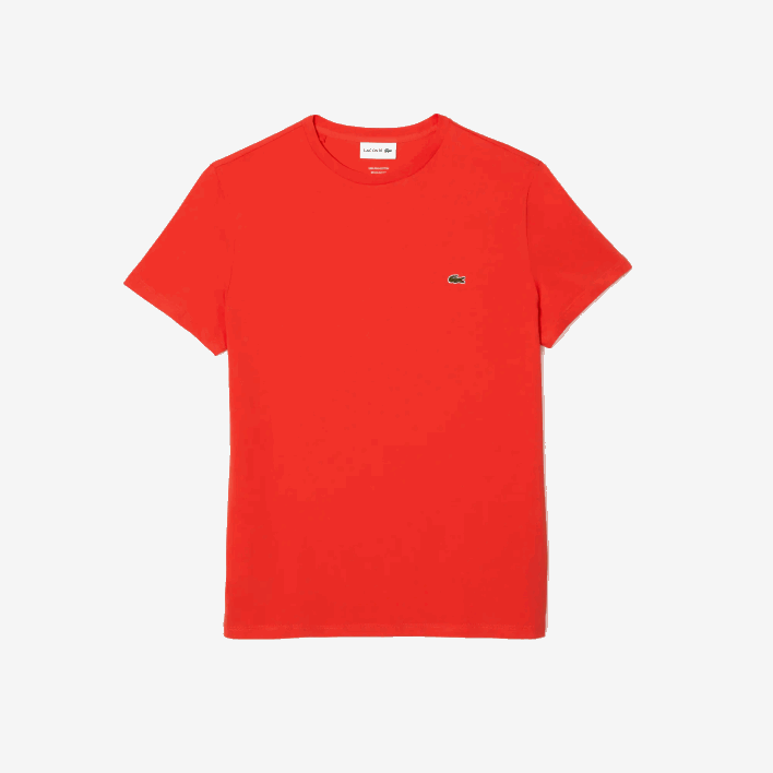 Lacoste Crew Neck Pima Cotton Jersey T-Shirt 646T130 Orange 02K Men