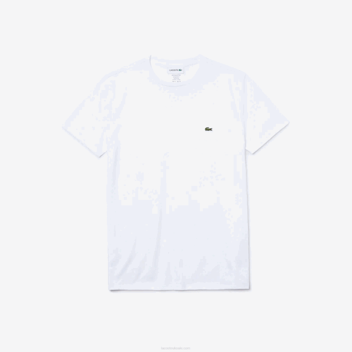 Lacoste Crew Neck Pima Cotton Jersey T-Shirt 646T36 White 001 Men