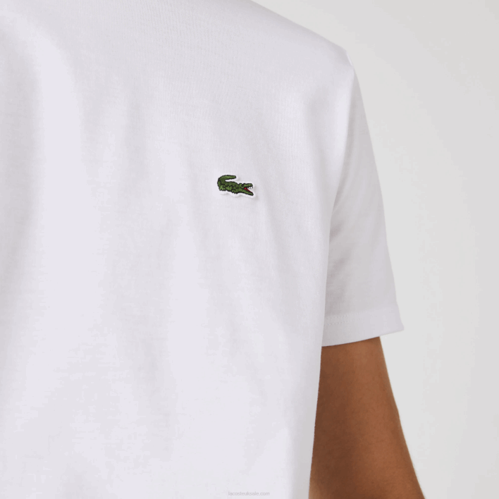 Lacoste Crew Neck Pima Cotton Jersey T-Shirt 646T36 White 001 Men