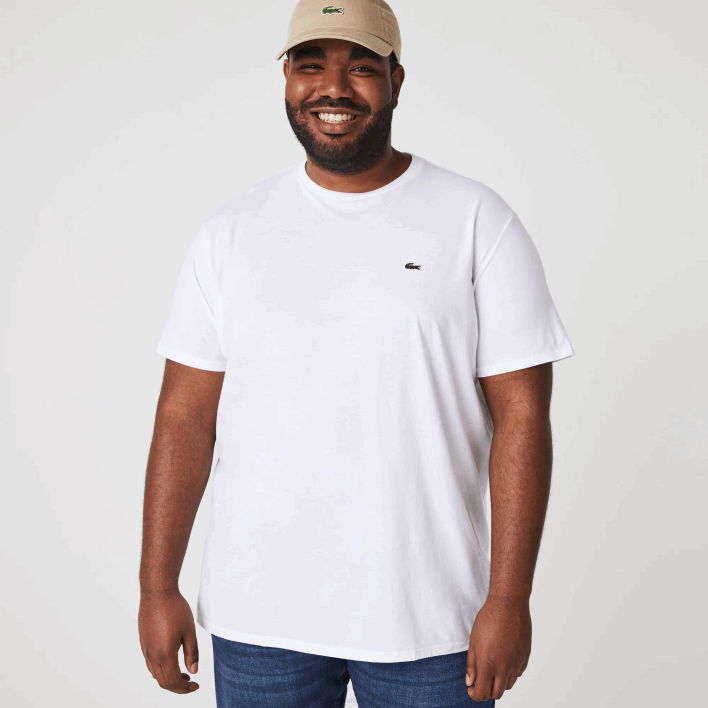 Lacoste Crew Neck Pima Cotton Jersey T-Shirt 646T36 White 001 Men