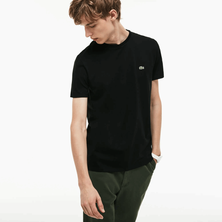 Lacoste Crew Neck Pima Cotton Jersey T-Shirt 646T37 Black 031 Men