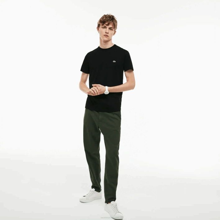 Lacoste Crew Neck Pima Cotton Jersey T-Shirt 646T37 Black 031 Men