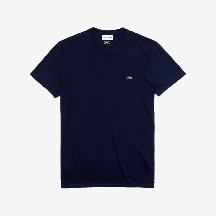 Lacoste Crew Neck Pima Cotton Jersey T-Shirt 646T38 Navy Blue 166 Men