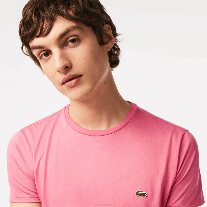 Lacoste Crew Neck Pima Cotton Jersey T-Shirt 646T54 Pink 2R3 Men
