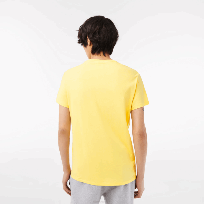Lacoste Crew Neck Pima Cotton Jersey T-Shirt 646T55 Yellow 107 Men