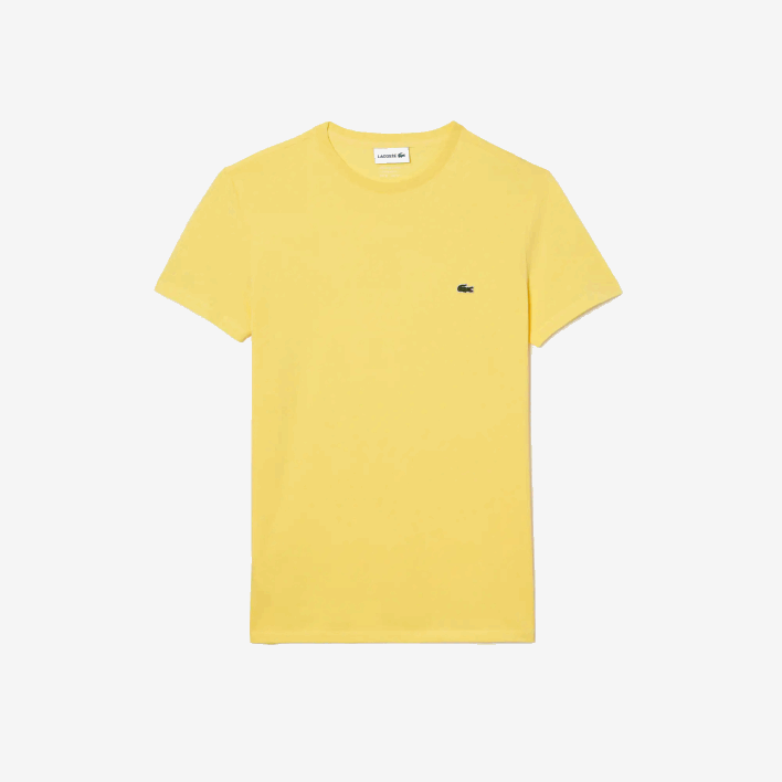Lacoste Crew Neck Pima Cotton Jersey T-Shirt 646T55 Yellow 107 Men