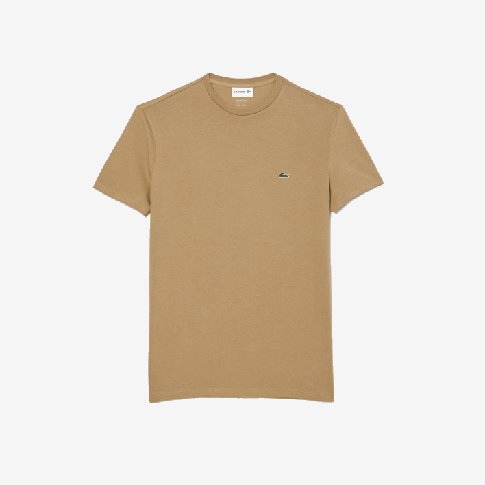 Lacoste Crew Neck Pima Cotton Jersey T-Shirt 646T57 Beige CB8 Men