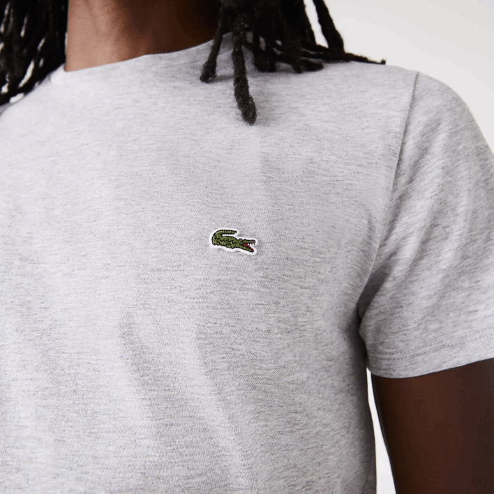 Lacoste Crew Neck Pima Cotton Jersey T-Shirt 646T619 Grey Chine CCA Men