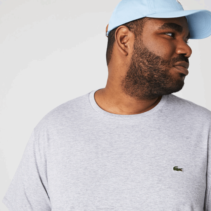Lacoste Crew Neck Pima Cotton Jersey T-Shirt 646T619 Grey Chine CCA Men