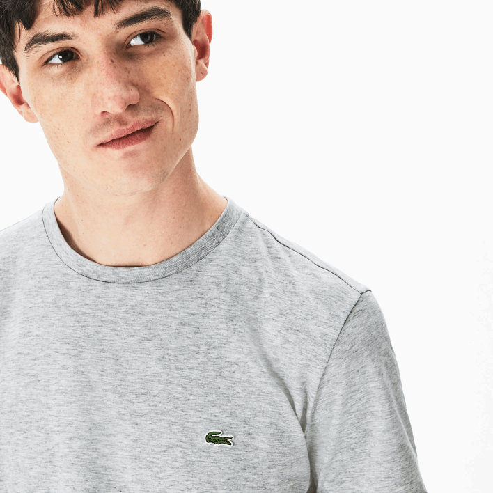 Lacoste Crew Neck Pima Cotton Jersey T-Shirt 646T619 Grey Chine CCA Men