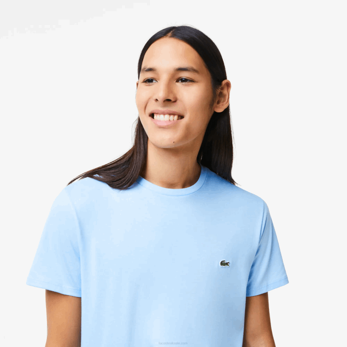 Lacoste Crew Neck Pima Cotton Jersey T-Shirt 646T680 Blue HBP Men