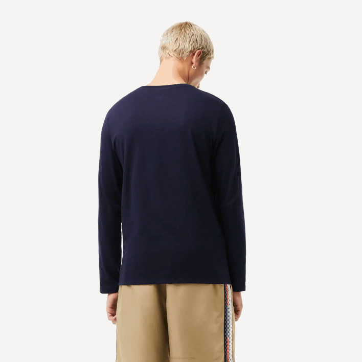 Lacoste Crew Neck Pima Cotton Jersey T-Shirt 646T688 Navy Blue 166 Men