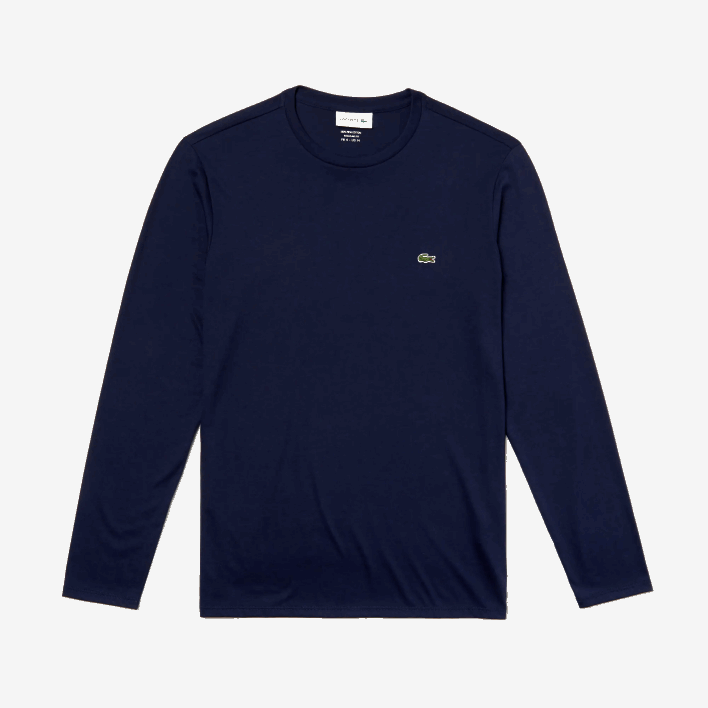 Lacoste Crew Neck Pima Cotton Jersey T-Shirt 646T688 Navy Blue 166 Men