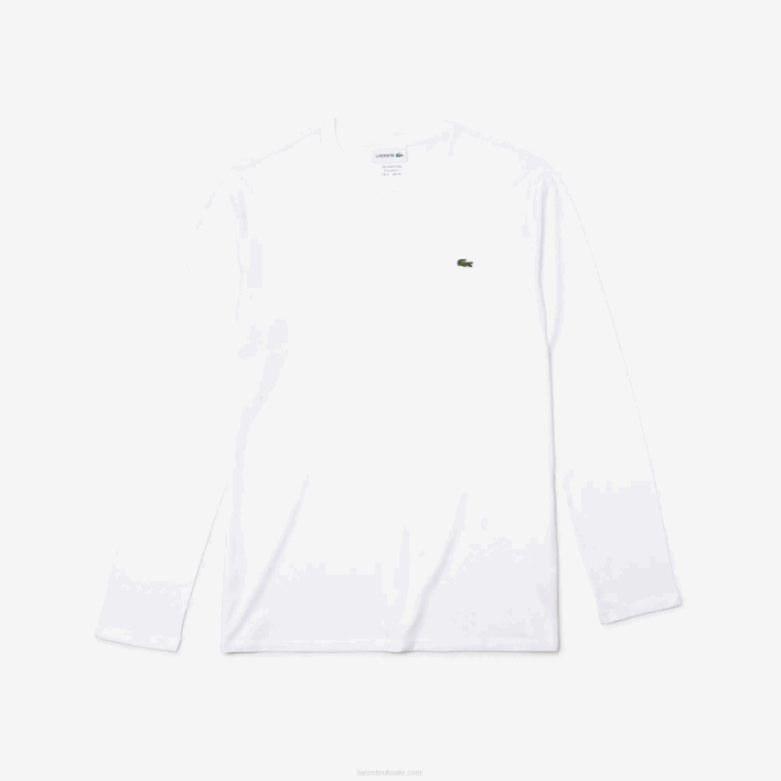 Lacoste Crew Neck Pima Cotton Jersey T-Shirt 646T689 White 001 Men