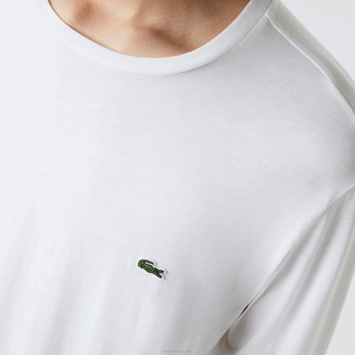 Lacoste Crew Neck Pima Cotton Jersey T-Shirt 646T689 White 001 Men