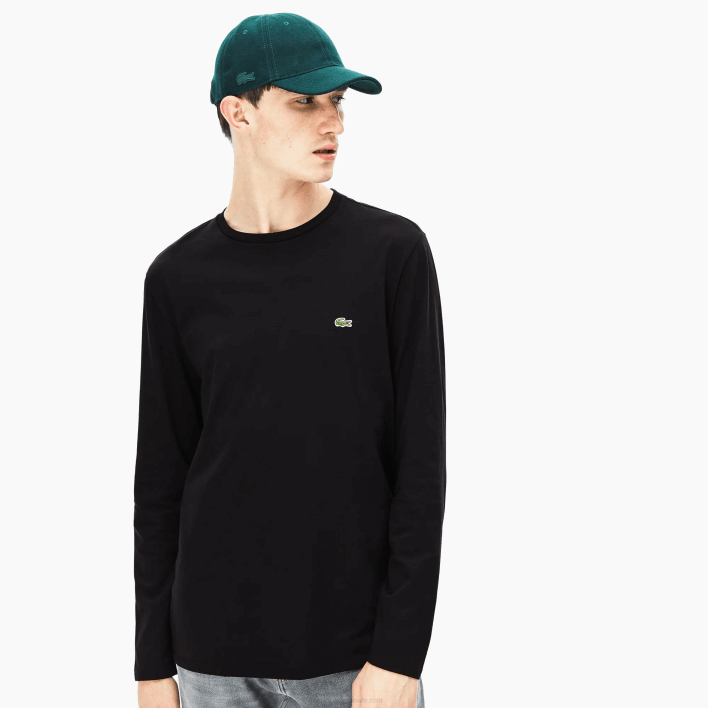 Lacoste Crew Neck Pima Cotton Jersey T-Shirt 646T690 Black 031 Men
