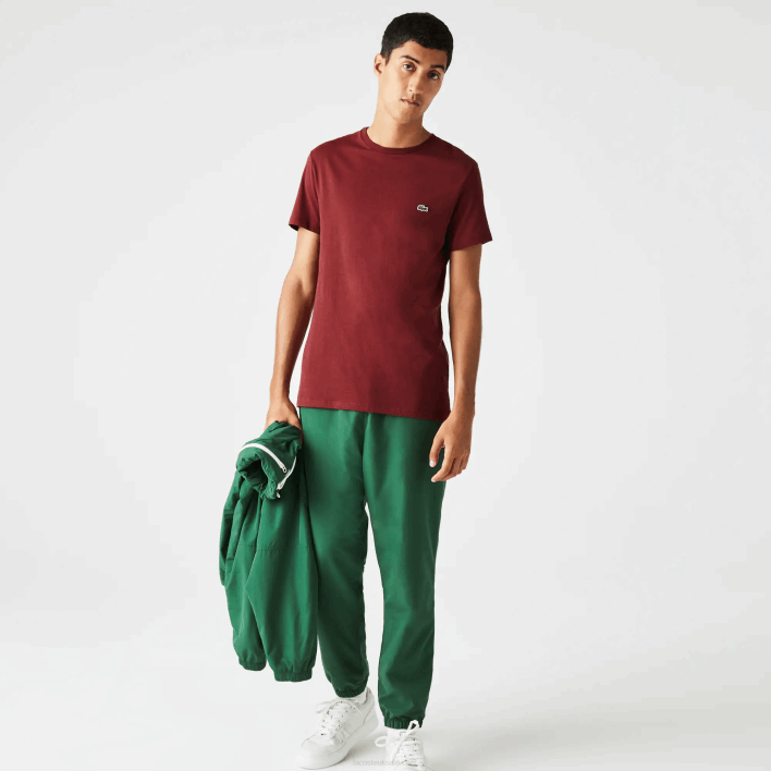 Lacoste Crew Neck Pima Cotton Jersey T-Shirt 646T818 Bordeaux ZS1 Men