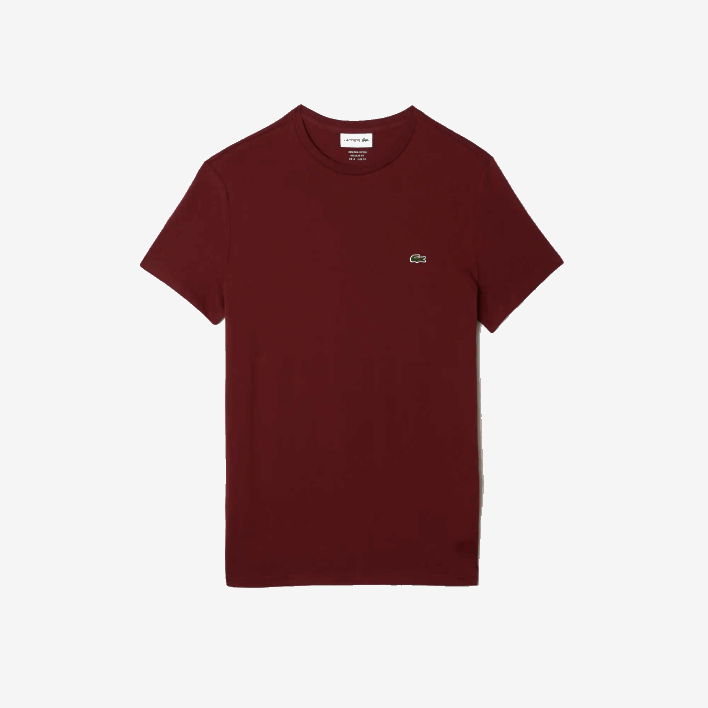Lacoste Crew Neck Pima Cotton Jersey T-Shirt 646T818 Bordeaux ZS1 Men