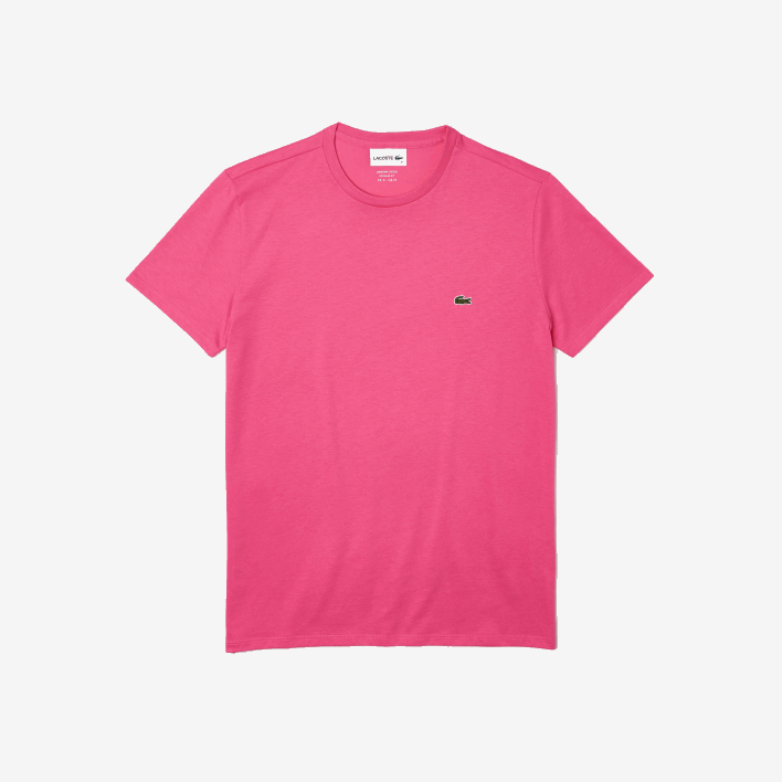 Lacoste Crew Neck Pima Cotton Jersey T-Shirt 646T874 Pink PQS Men