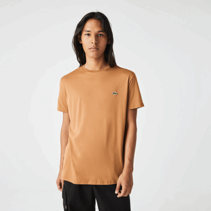 Lacoste Crew Neck Pima Cotton Jersey T-Shirt 646T902 Brown Z0W Men