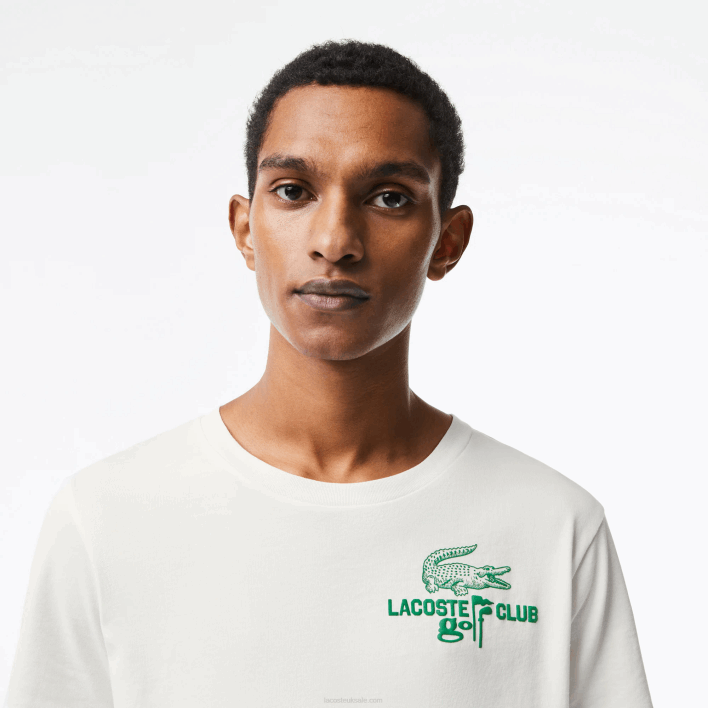 Lacoste Golf Regular Fit Organic Cotton T-Shirt 646T178 White 70V Men