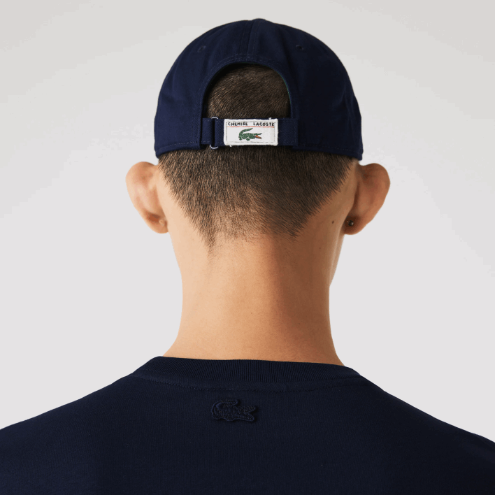 Lacoste Heritage Crocodile Badge Crew Neck Cotton T-Shirt 646T911 Navy Blue 166 Men