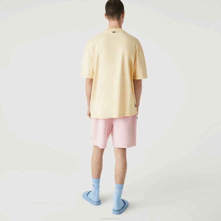 Lacoste LIVE Summer Pack Loose Fit Flecked Cotton T-Shirt 646T936 Yellow HBZ Men